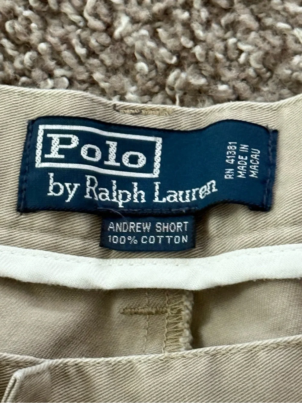Vintage Polo Ralph Lauren Andrew Shorts 42 Khaki Pleated Chino 90s Preppy
